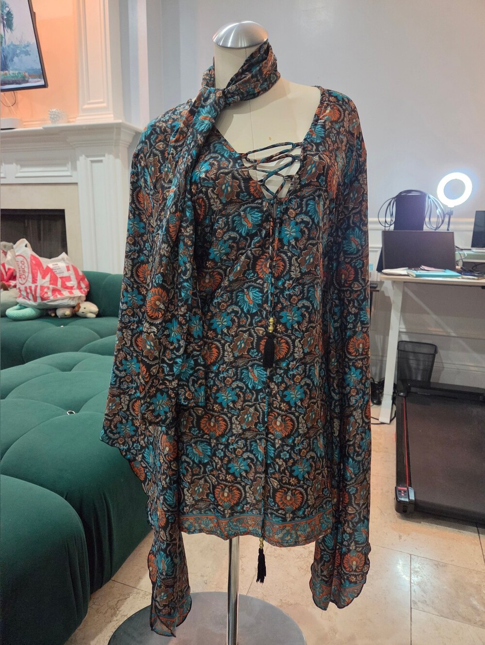 Emily In Wonderland Bell Sleeve Dress And Scarf